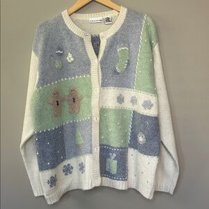 NWT Vintage Croft & Barrow Holiday Christmas Cardigan Sweater‎ Size XL